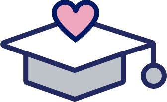 Cap and heart icon