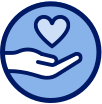 Heart and hand icon