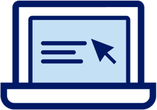 Laptop with cursor icon