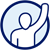 Person raising their hand icon