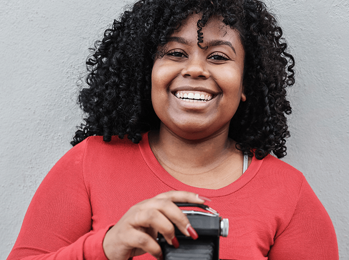 Woman with camera photo
