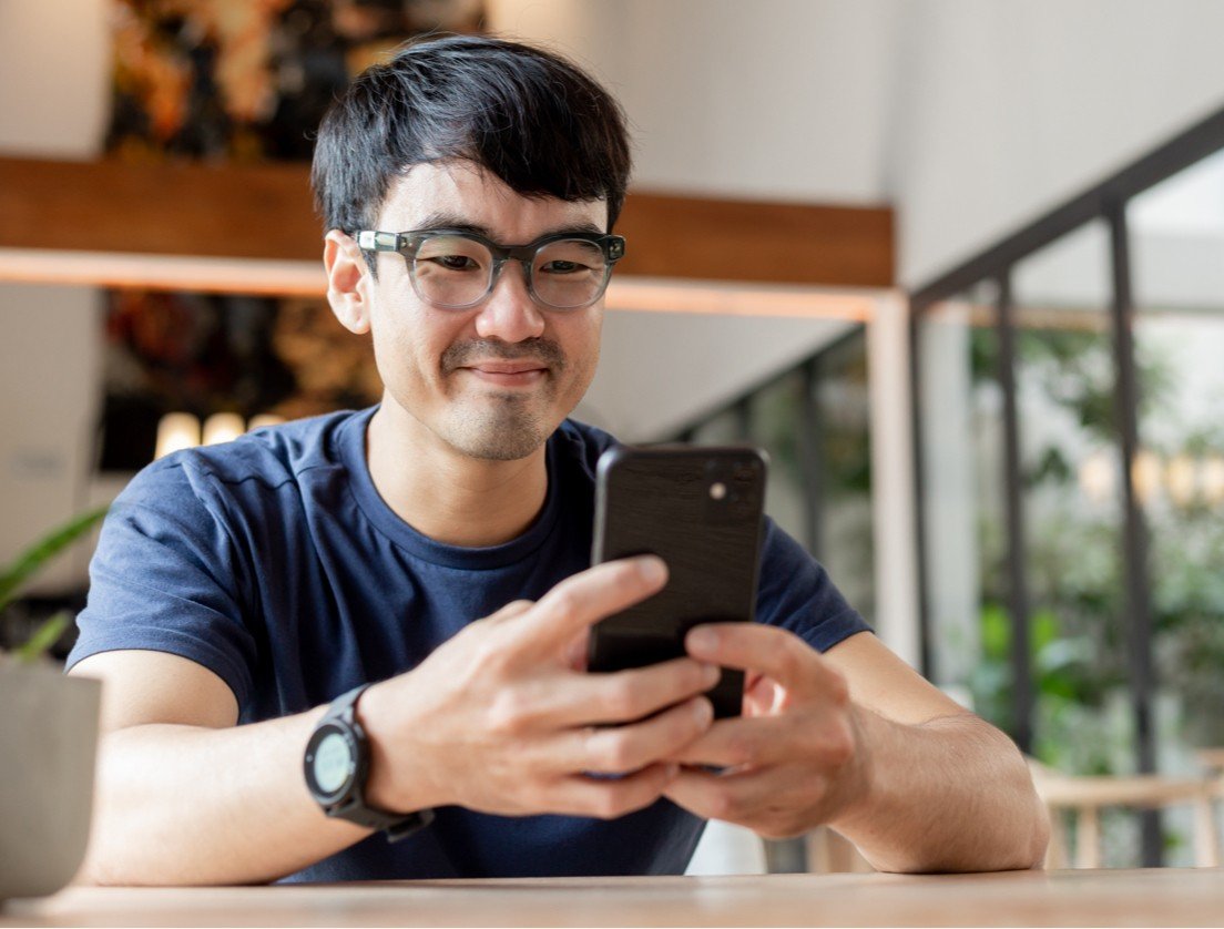 Man looking at phone