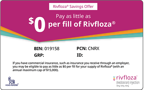 Rivfloza® Savings Card
